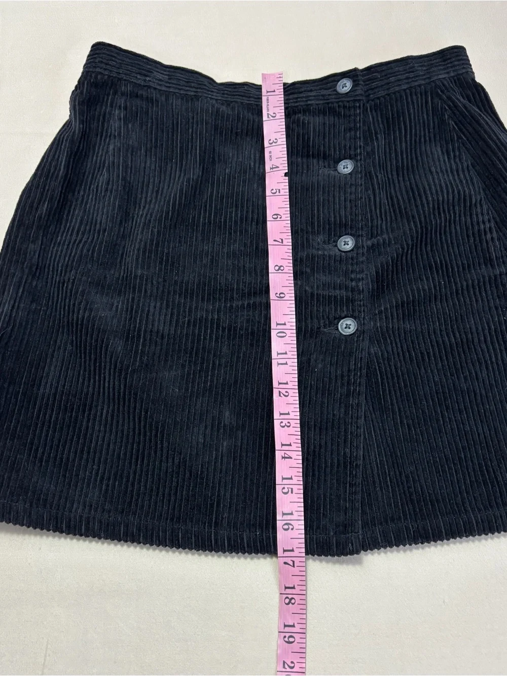 The Limited Vintage 90's Black Corduroy A-Line Mini Button Front Skirt Size 6